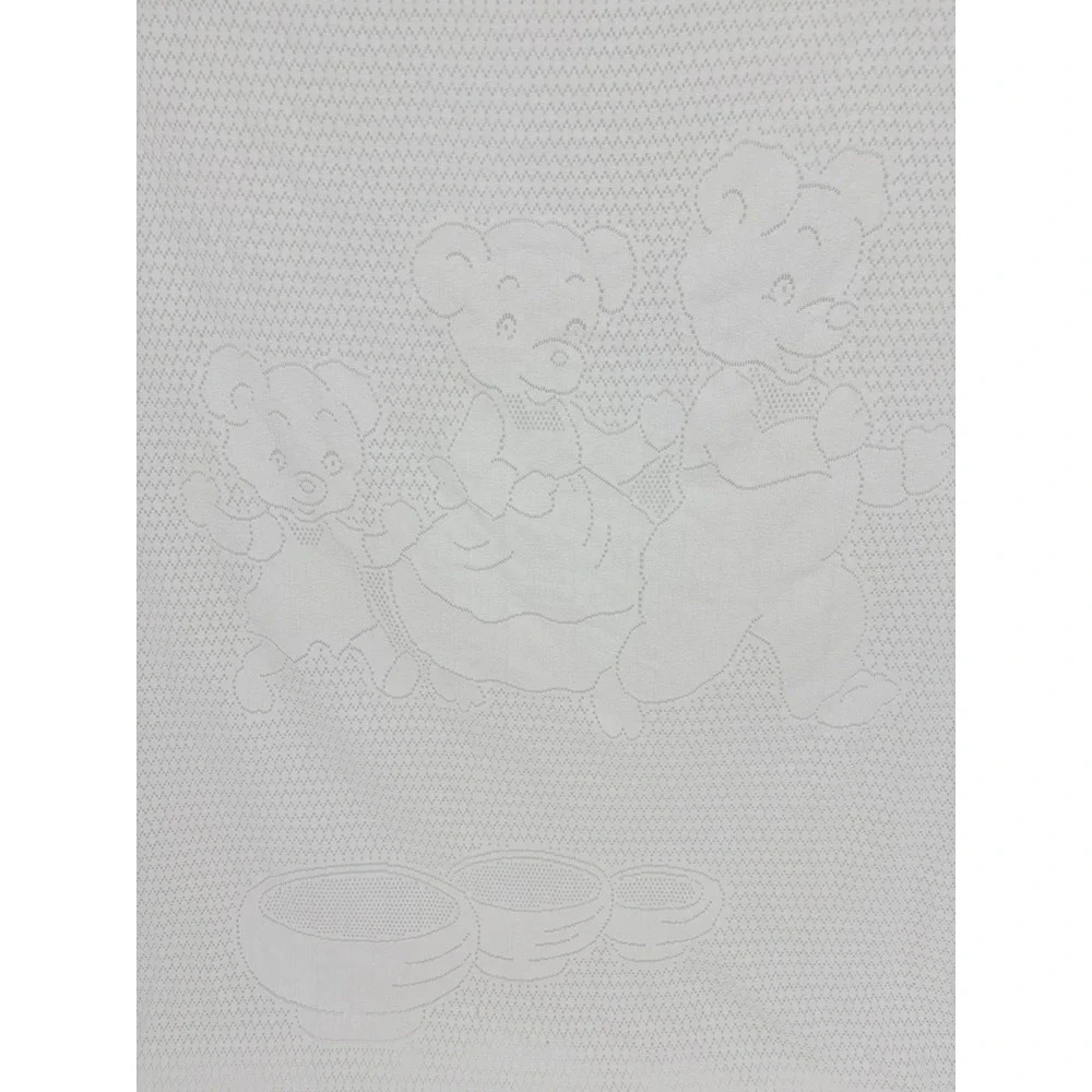 Vintage Three Bears Cotton Lace Baby Blanket 39